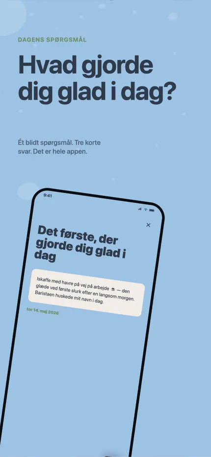 At skrive en note i MindHappy: tre korte linjer om dagen