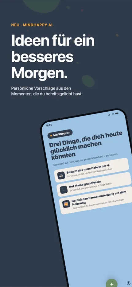 Ein Rückblick in MindHappy, der Muster aus den letzten Einträgen zusammenfasst