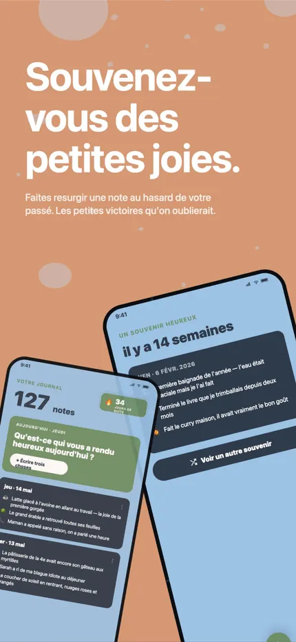 Un souvenir « Ce jour-là » dans MindHappy, avec une note d'il y a un an