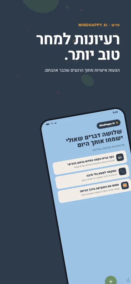 מבט לאחור ב‑MindHappy שמסכם דפוסים מהרשומות האחרונות
