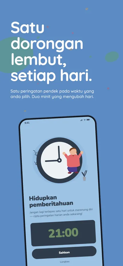 Paparan rentetan dalam MindHappy dengan rentetan semasa dan terpanjang