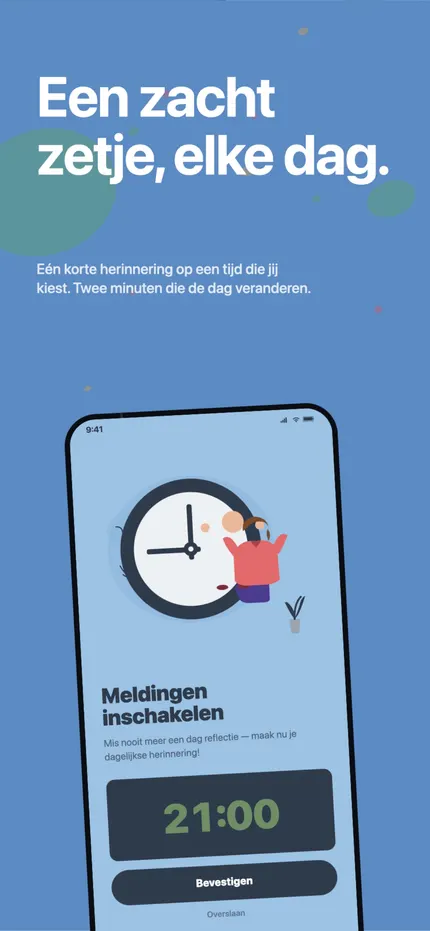Het reeksoverzicht in MindHappy met de huidige en langste reeks