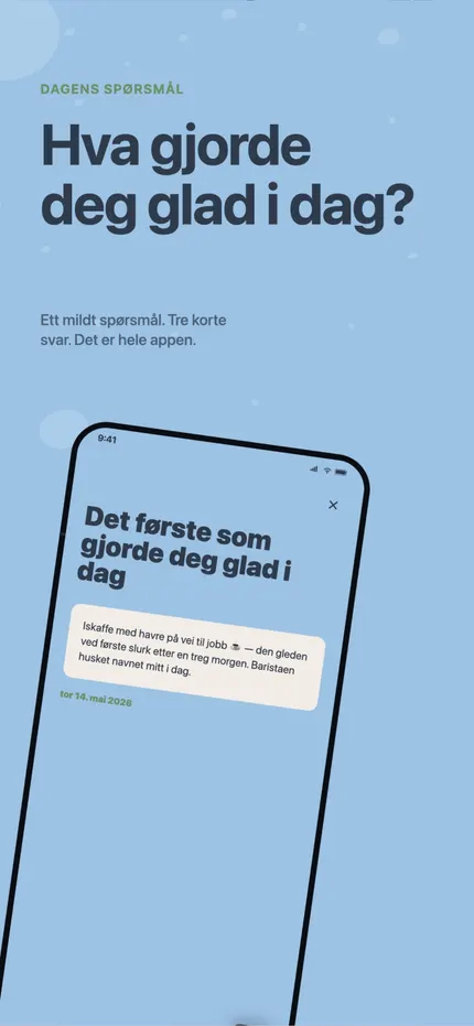Å skrive et notat i MindHappy: tre korte linjer om dagen