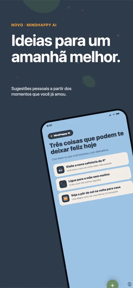 Uma Retrospectiva no MindHappy resumindo padrões dos registros recentes
