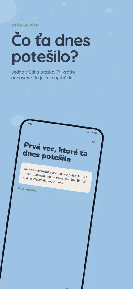 Písanie záznamu v MindHappy: tri krátke riadky o dni