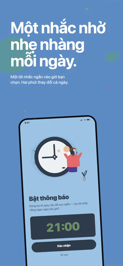 Màn hình chuỗi ngày trong MindHappy với chuỗi hiện tại và dài nhất